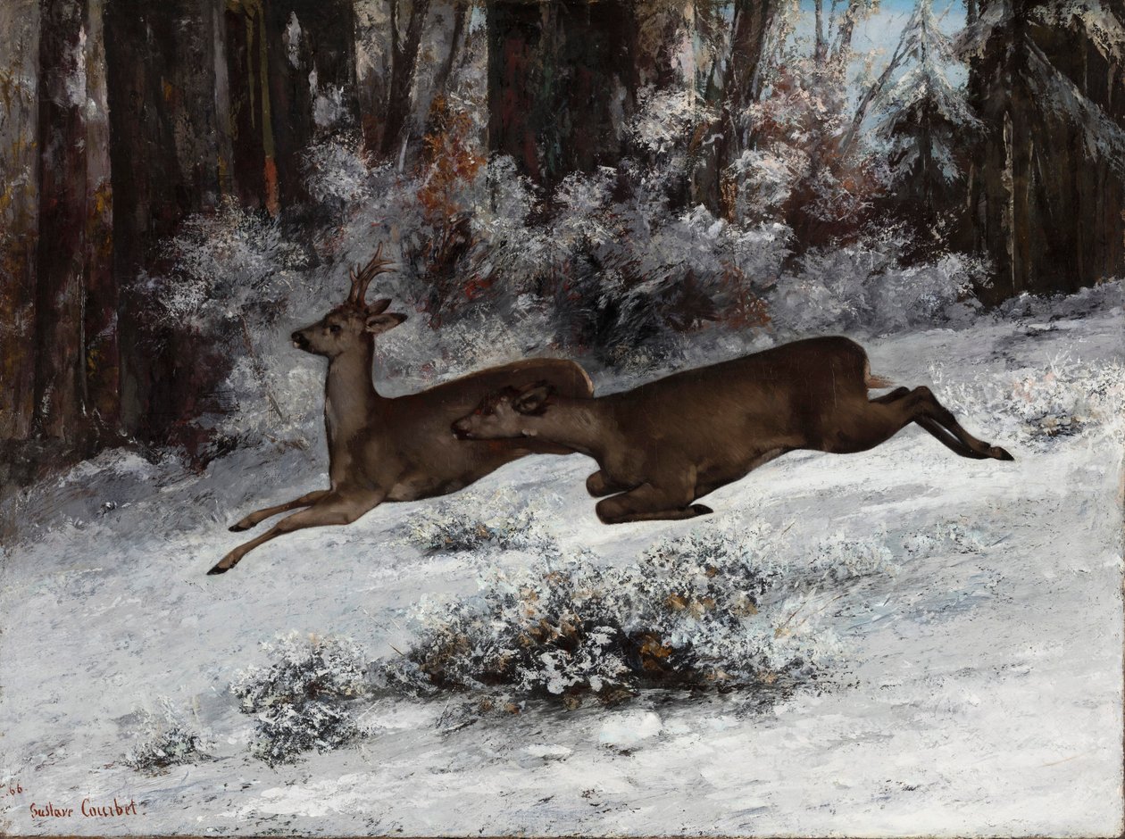 Ruse, Karaca Avı Bölüm Franche-Comte, 1866. by Gustave Courbet
