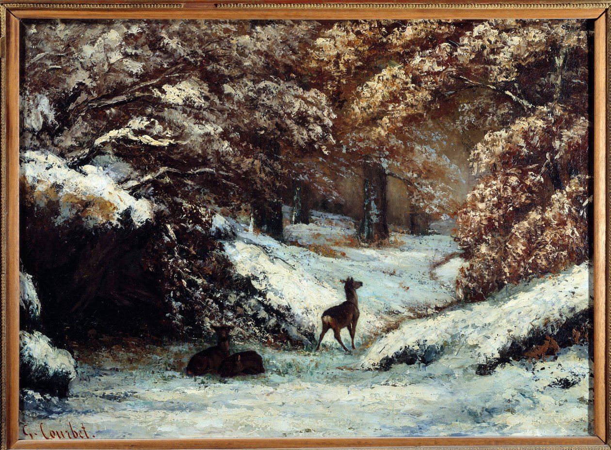 Geyiklerin kışın teslimi Gustave Courbet (1819-1877) 1866 Sun tarafından resim. 0,54x0,72 m Lyon, Musee des Beaux Arts by Gustave Courbet