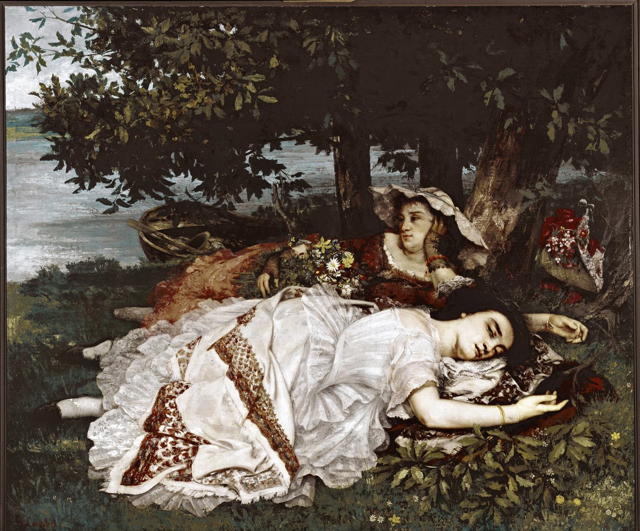Seine kıyılarının hanımları (tuval üzerine yağlı boya by Gustave Courbet