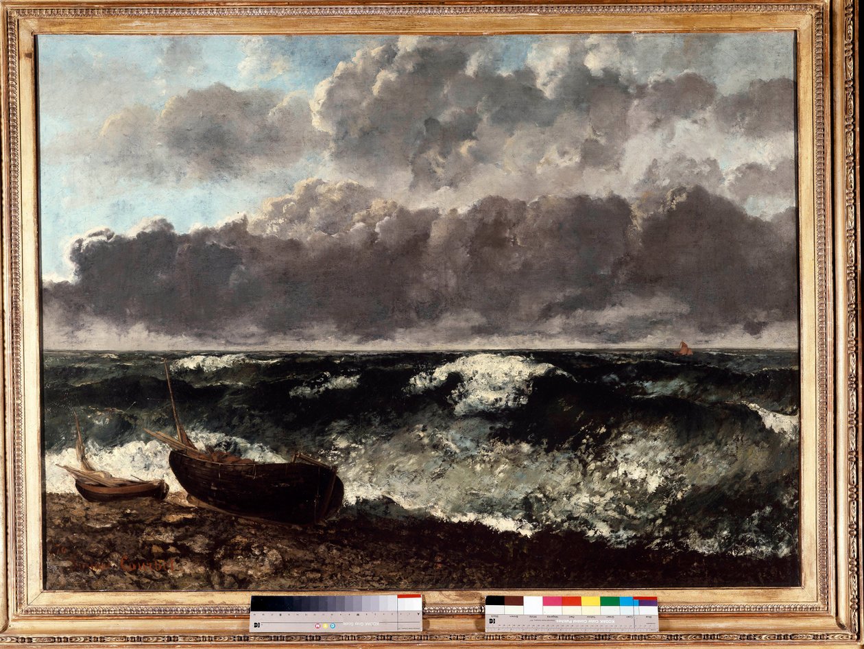 Fırtınalı deniz dalga diyor. Gustave Courbet