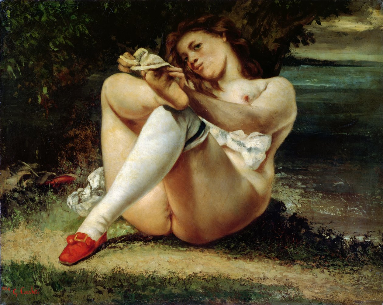 Beyaz Çoraplı Kadın, 1861 dolayları by Gustave Courbet