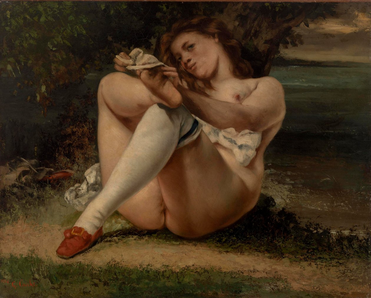 Beyaz çoraplı kadın by Gustave Courbet