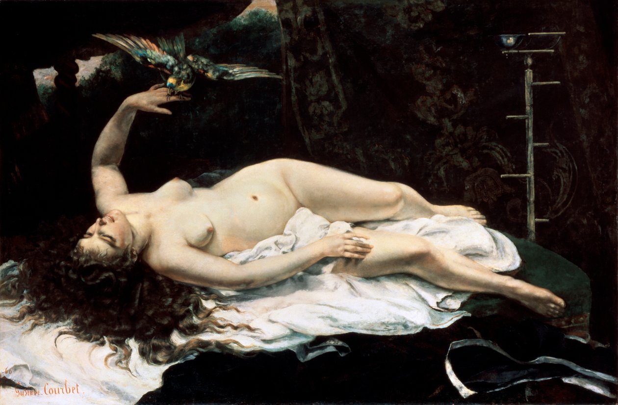 Papağanlı Kadın, 1866. by Gustave Courbet