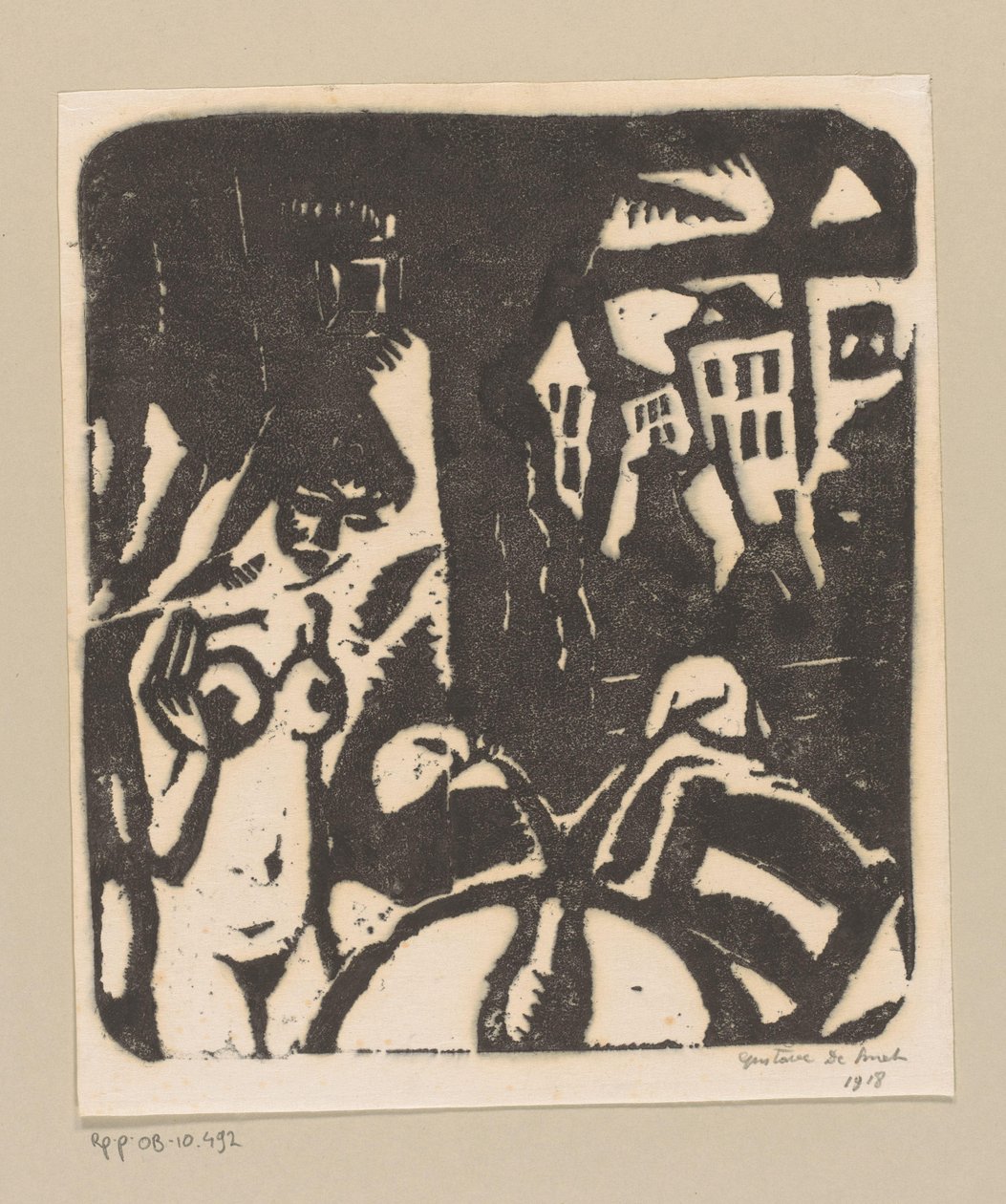 Çıplak kadın ve pencere ile iç by Gustave De Smet (signed by artist)