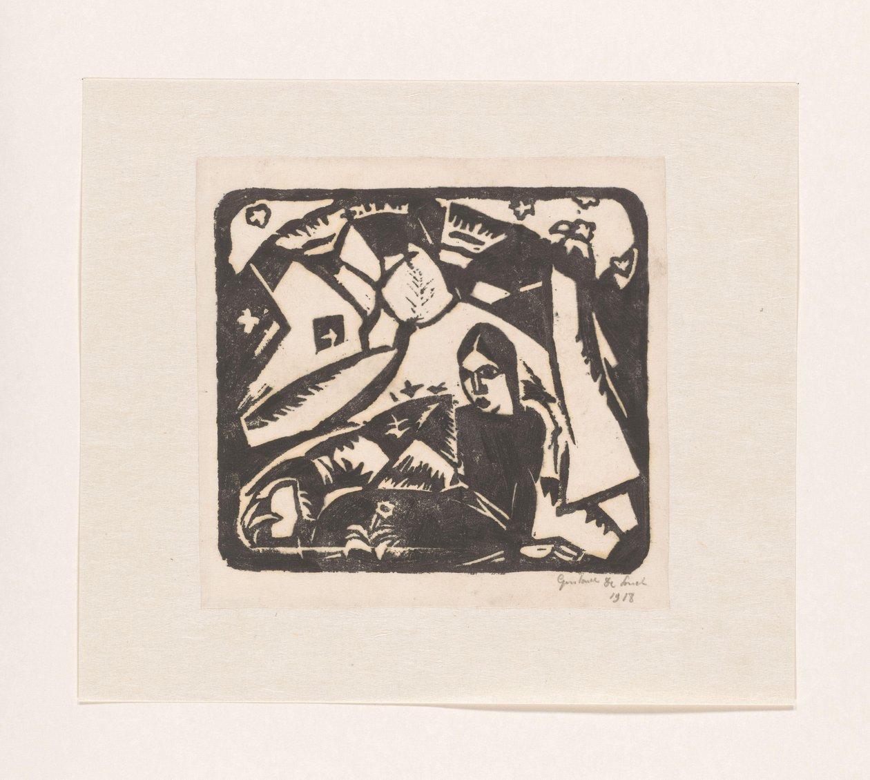 Bir manzara içinde oturan kadın by Gustave De Smet (signed by artist)