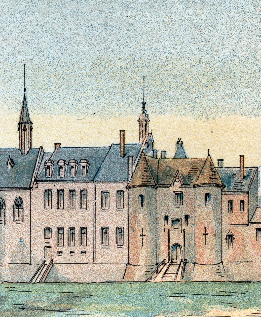 Plessis-les-Tours kalesinin görünümü by Gustave Demoulin