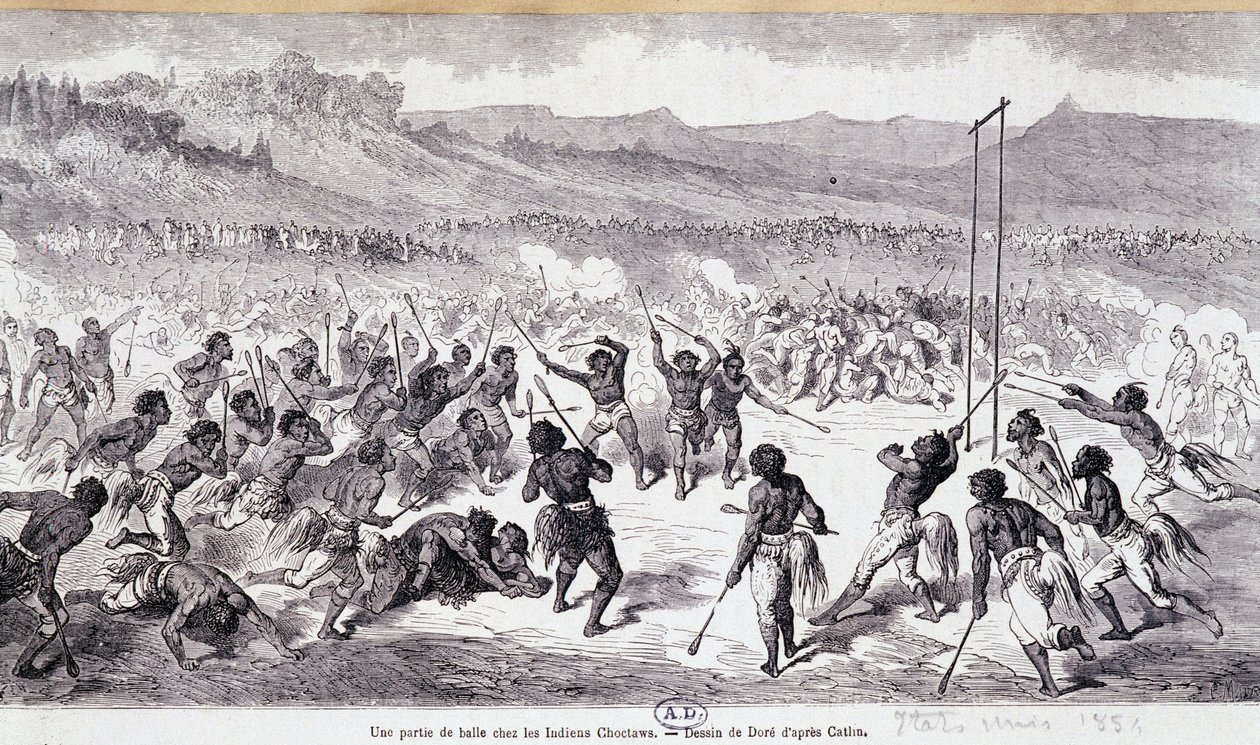 Choctaws Kızılderililerinde bir top oyunu - Gustave Doré