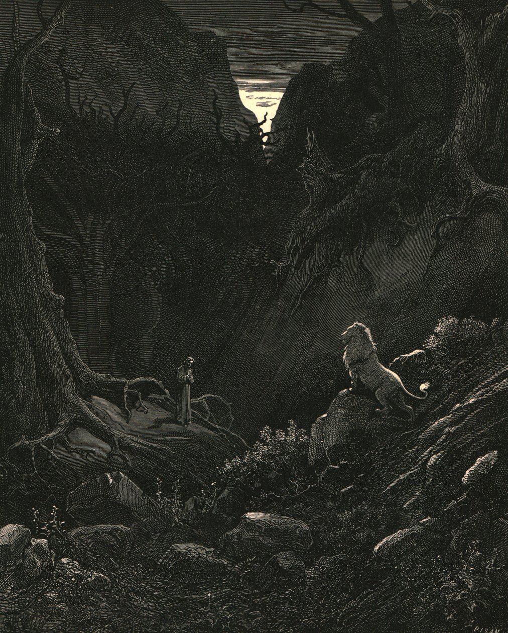 Görünüşe göre bana karşı bir aslan geldi, c1890. by Gustave Dore