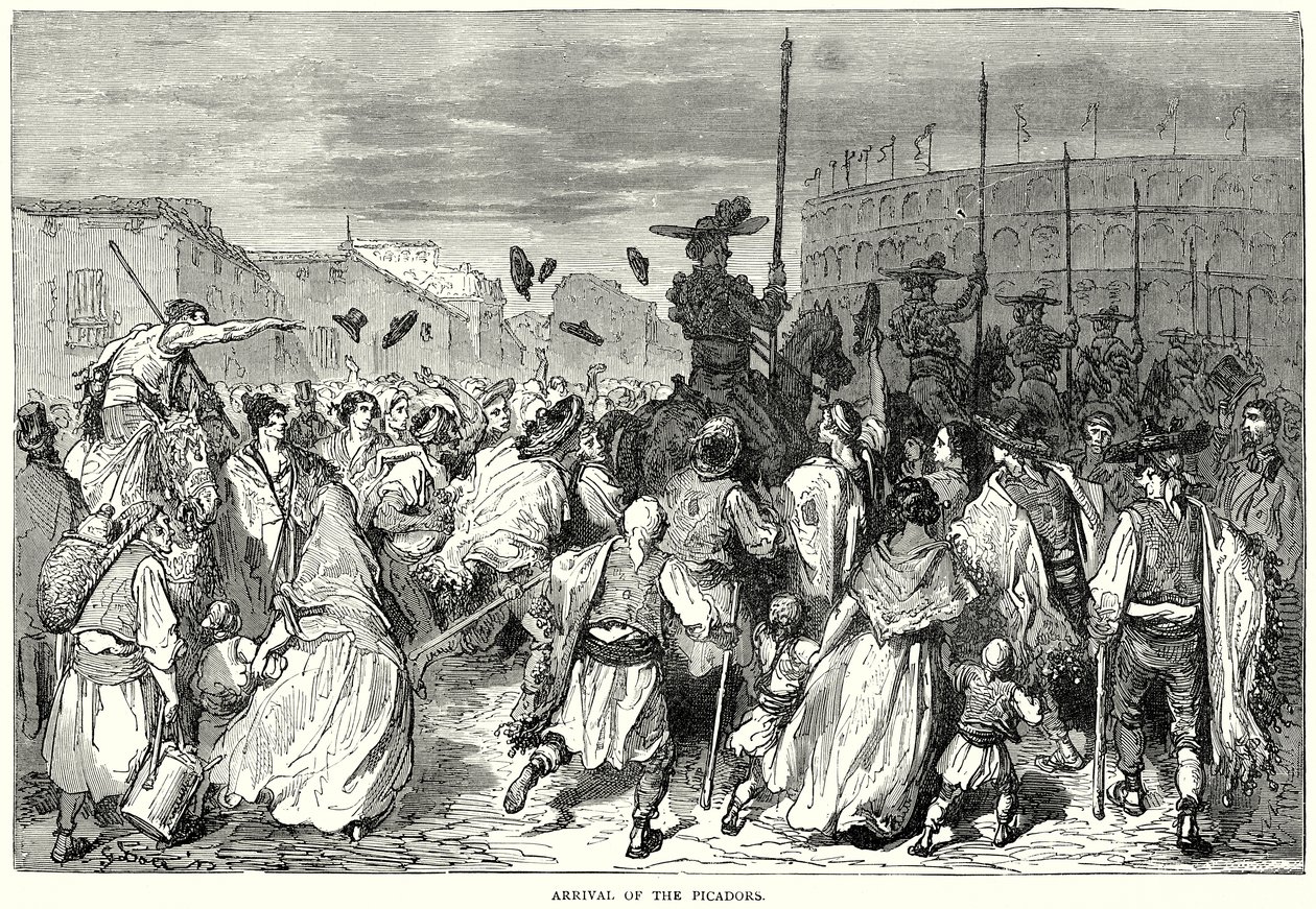 Picadorların Gelişi (gravür) by Gustave Dore