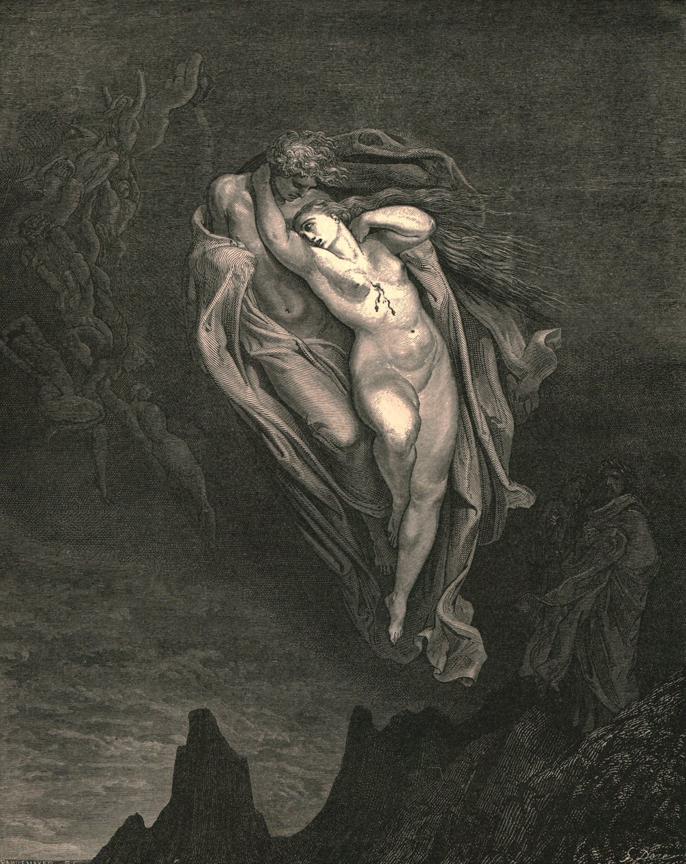 Ozan! seve seve bu ikisinin birlikte gelişine hitap ederdim, c1890. by Gustave Dore