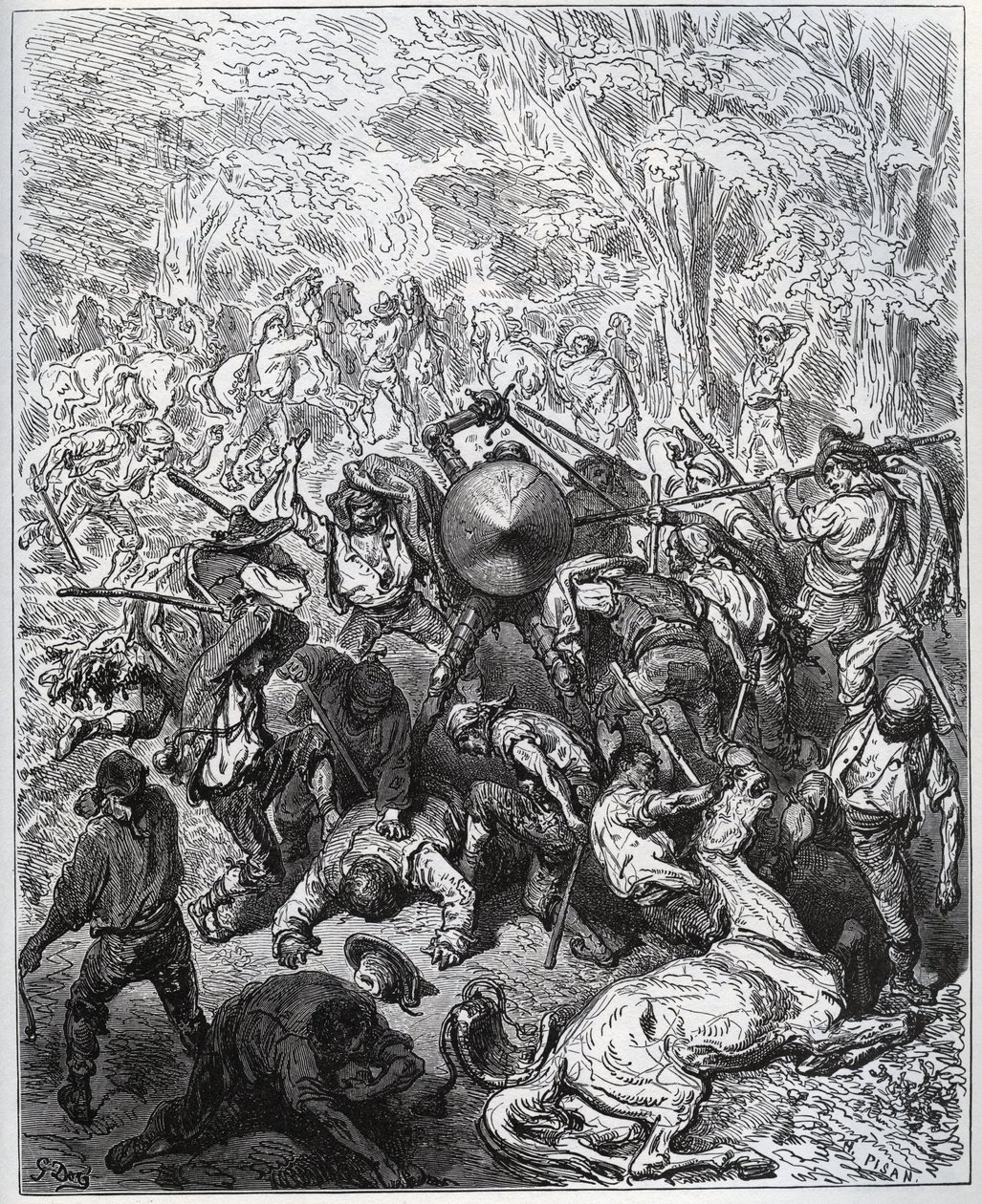 Katırcılarla savaş - Yangoiler sopalarını kullandılar - Miguel Cervantes
