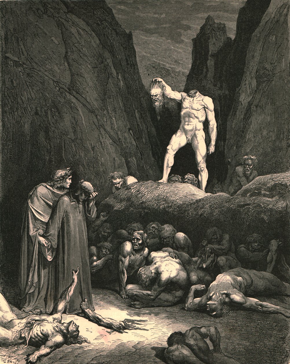 Saçın yanında, elinde fener şeklinde bir kolye, c1890, kopmuş üyeyi taşıyordu. by Gustave Dore