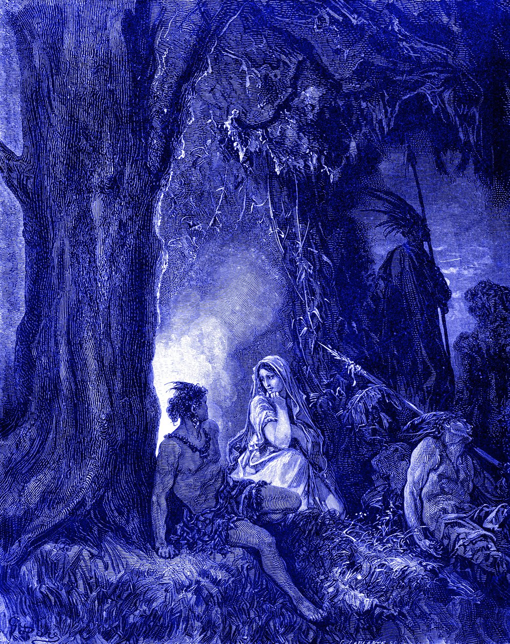 Chactas ve Atala, Doré tarafından gravür. by Gustave Dore
