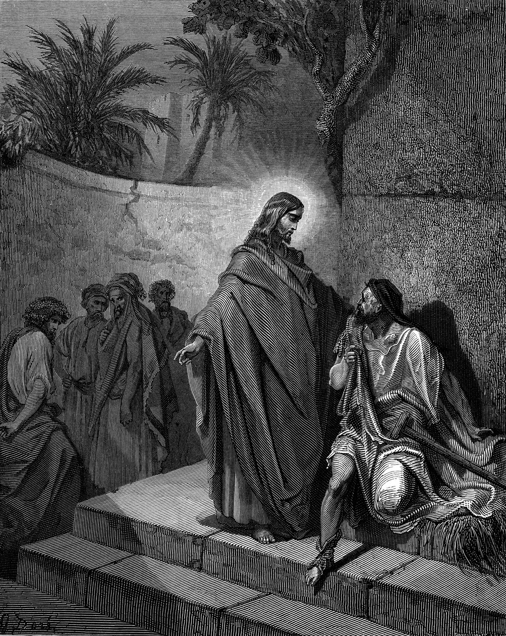 İsa felçli adamı iyileştiriyor, 1866 by Gustave Dore