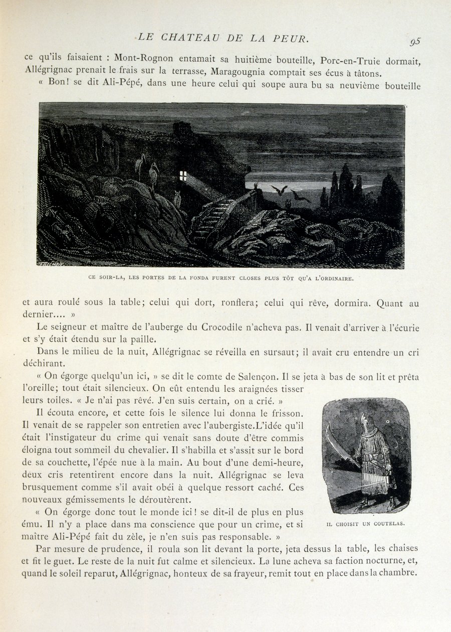 Croque-Mitain; 1863 illüstrasyonu, Gustave Dore (1832 – 1883); Fransız ressam, grafiker, illüstratör. Croque-Mitaine (Öcü), çocuklara onları korkutmak ve böylece daha akıllı hale getirmek için sunulan kötü niyetli bir karakter. by Gustave Dore