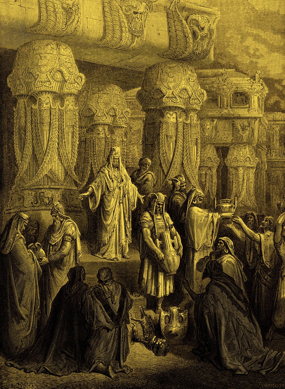 Cyrus, gemileri tapınağa geri yükler. - Kutsal Kitap by Gustave Dore