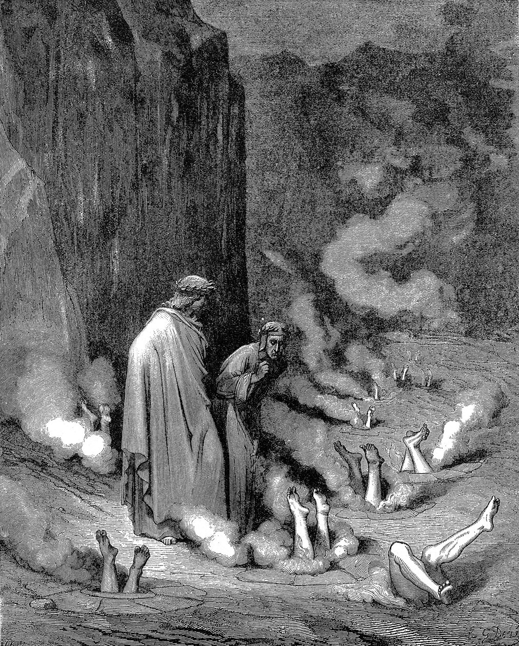 Dante ve Virgil cehennemde, 1863 by Gustave Dore