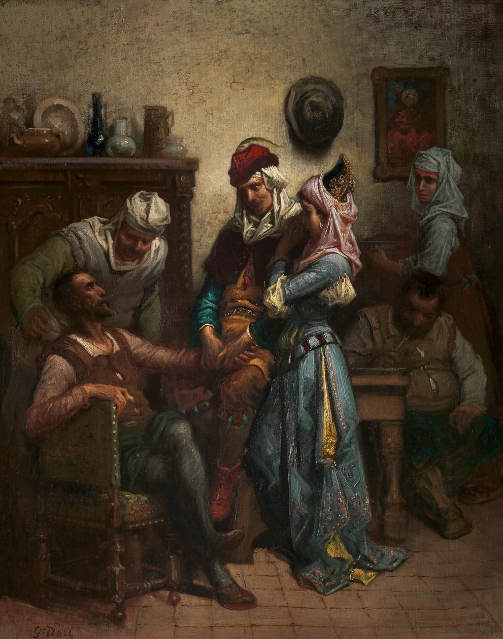 Don Kişot ve Sancho Panza Basil ve Quiteria Tarafından Eğlendi, 1863. by Gustave Dore