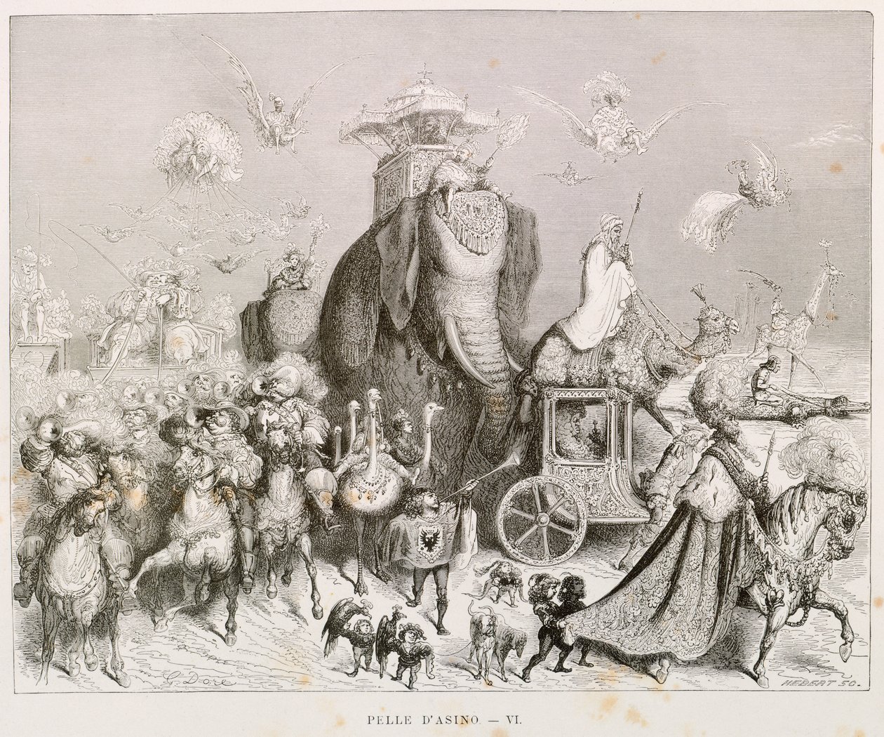 Eşek derisi, Charles Perrault (1628-1703), Gustave Dore (1832-1883) tarafından Komple Masallar için çizim by Gustave Dore