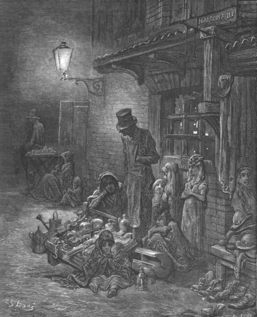 "Houndsditch", 1872. by Gustave Dore
