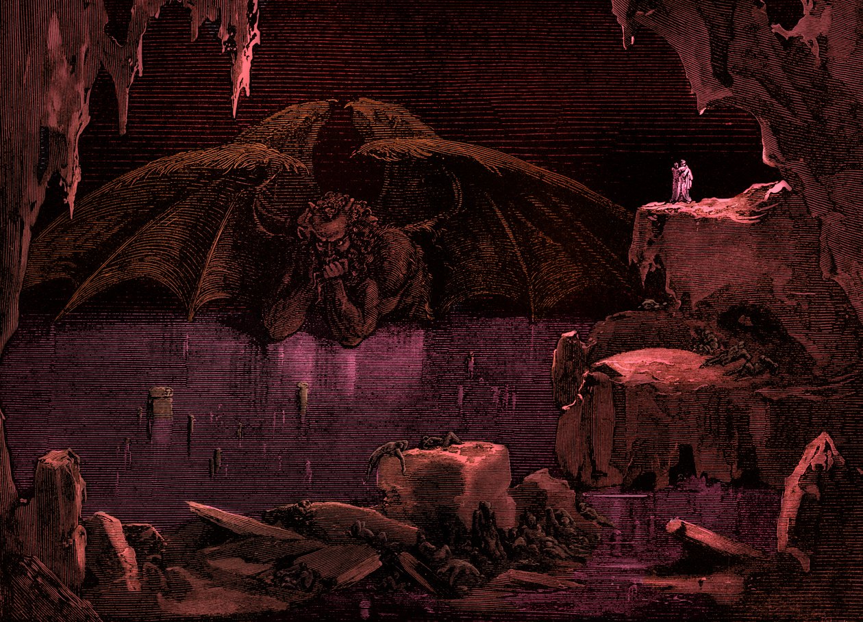 Dante'nin İlahi Komedya - Cehennem (La Divina Commedia, L'Inferno) için İllüstrasyonu by Gustave Dore
