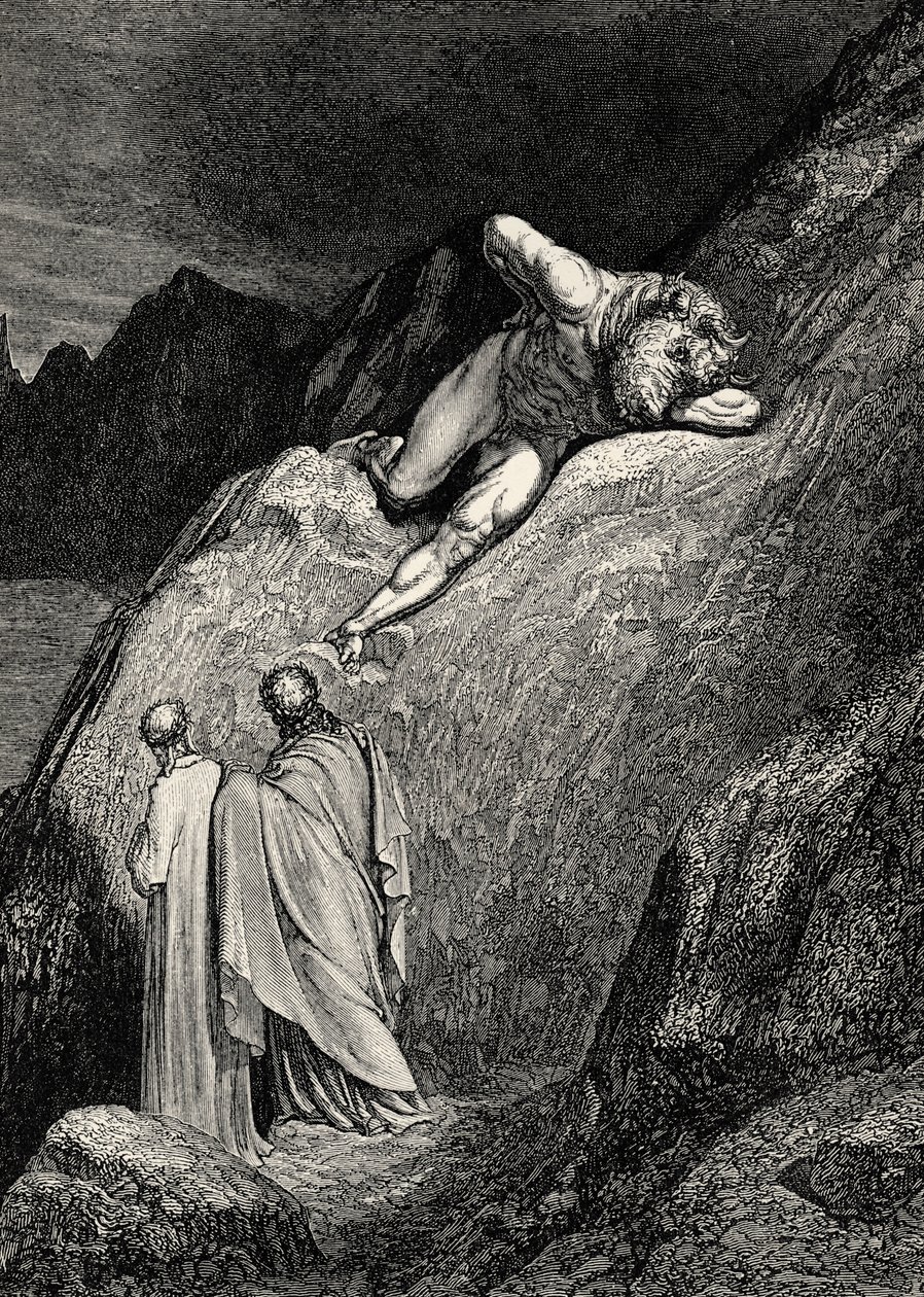 Dante'nin İlahi Komedya - Cehennem (La Divina Commedia, L'Inferno) için İllüstrasyonu by Gustave Dore