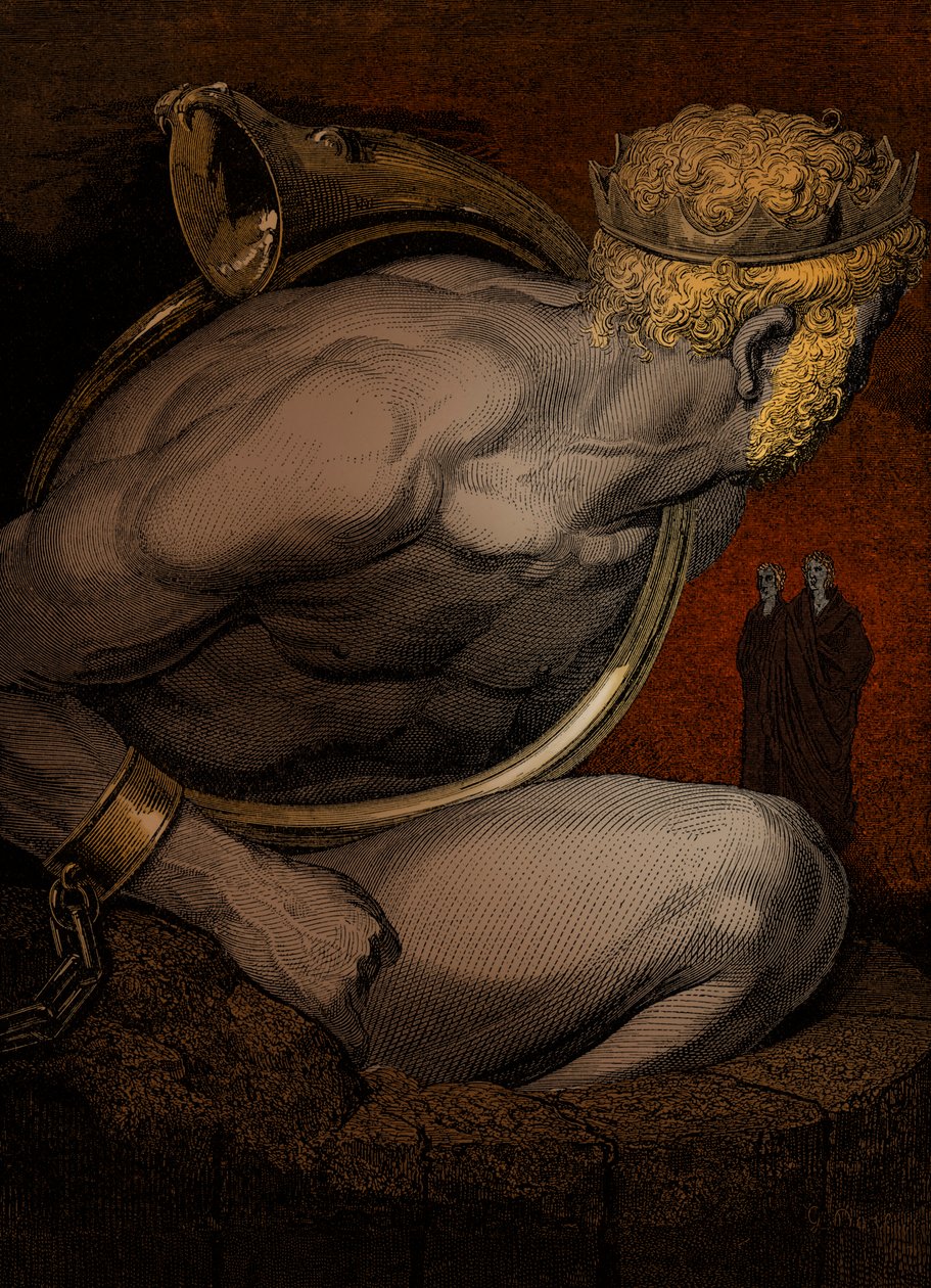 Dante'nin İlahi Komedya - Cehennem (La Divina Commedia, L'Inferno) için İllüstrasyonu by Gustave Dore