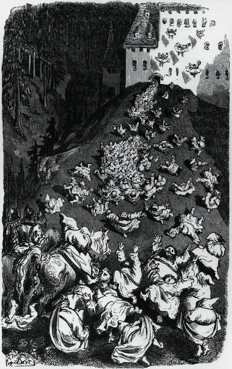 Honore de Balzac (1799-1850) tarafından mizahi hikayeler Koleksiyonu (Contes drolatiques) için İllüstrasyon by Gustave Dore