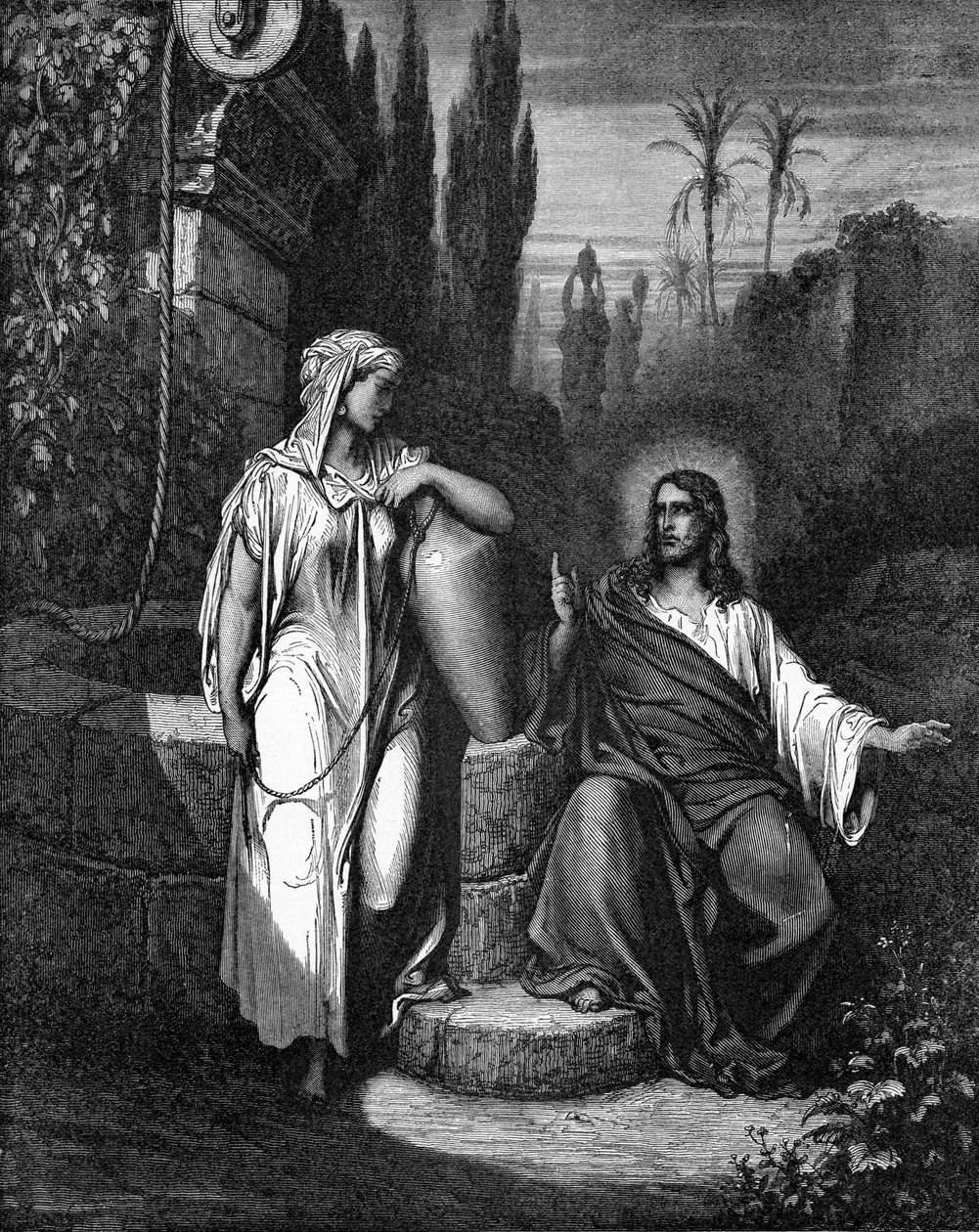 İsa ve Samiriyeli kadın by Gustave Dore