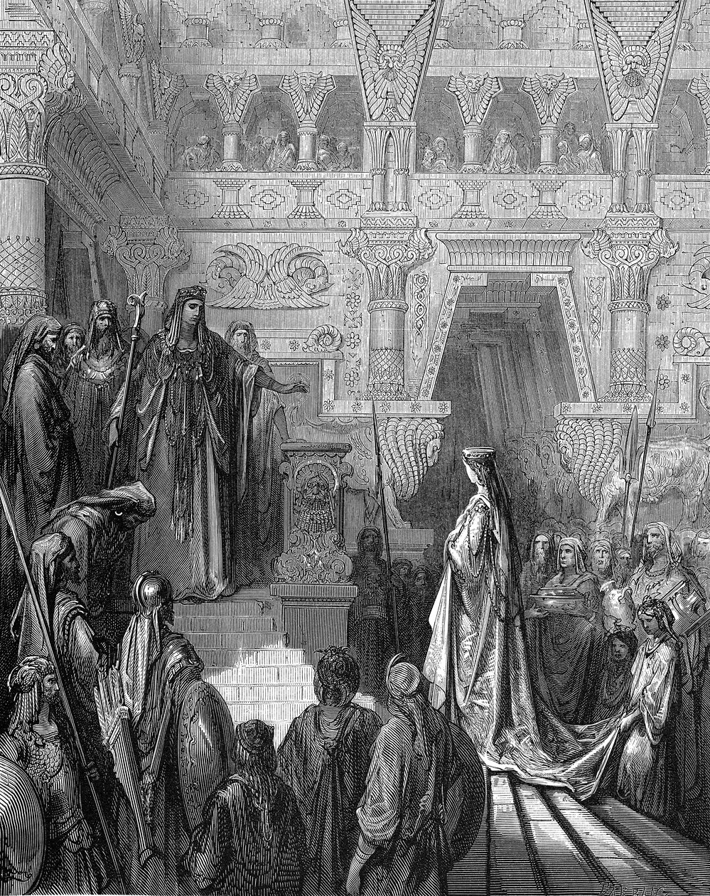 Kral Süleyman Saba Kraliçesini Karşılarken, 1865-1866 by Gustave Dore