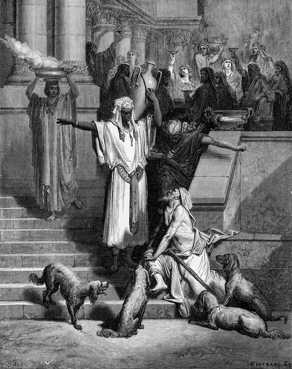 Lazarus ve zengin adam by Gustave Dore