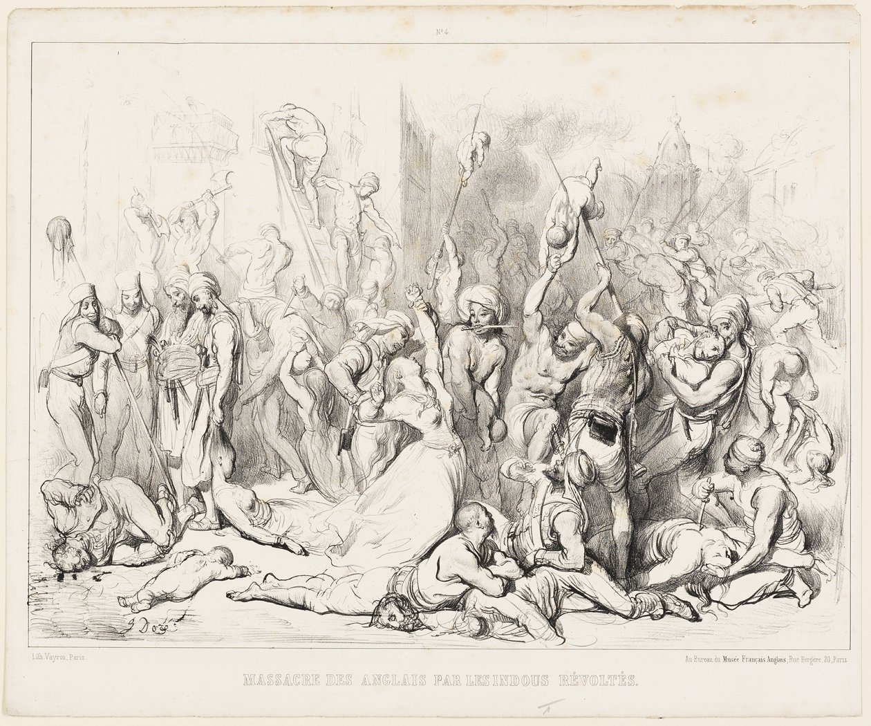 İsyancı Hindular Tarafından İngiliz Katliamı by Gustave Dore