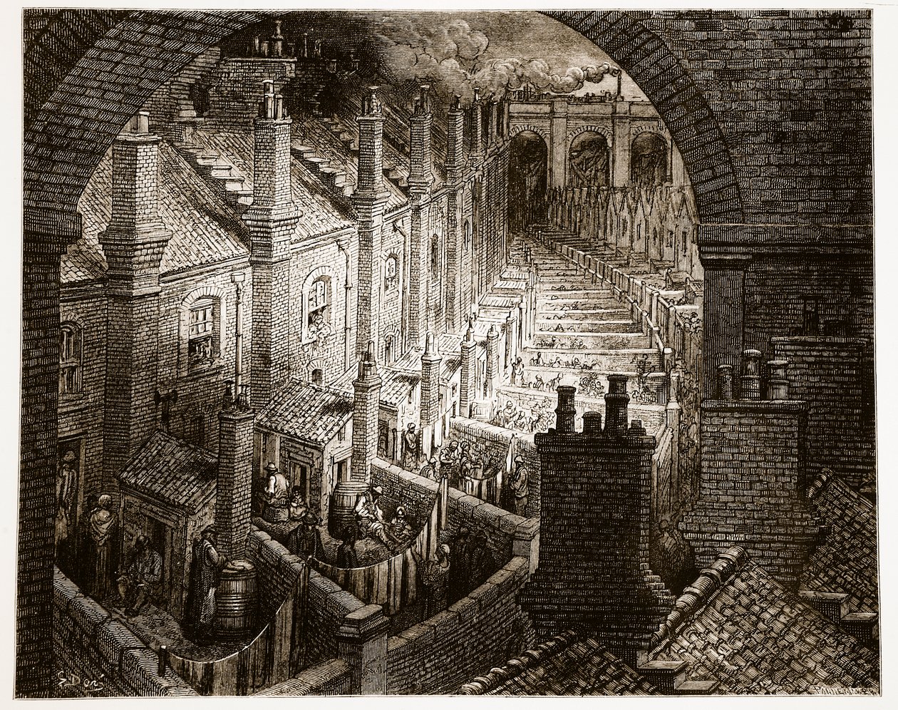 Londra Üzerinden - Trenle, William Blanchard Jerrold (1826-94) tarafından yazılmış ve Pannemaker tarafından oyulmuş, 