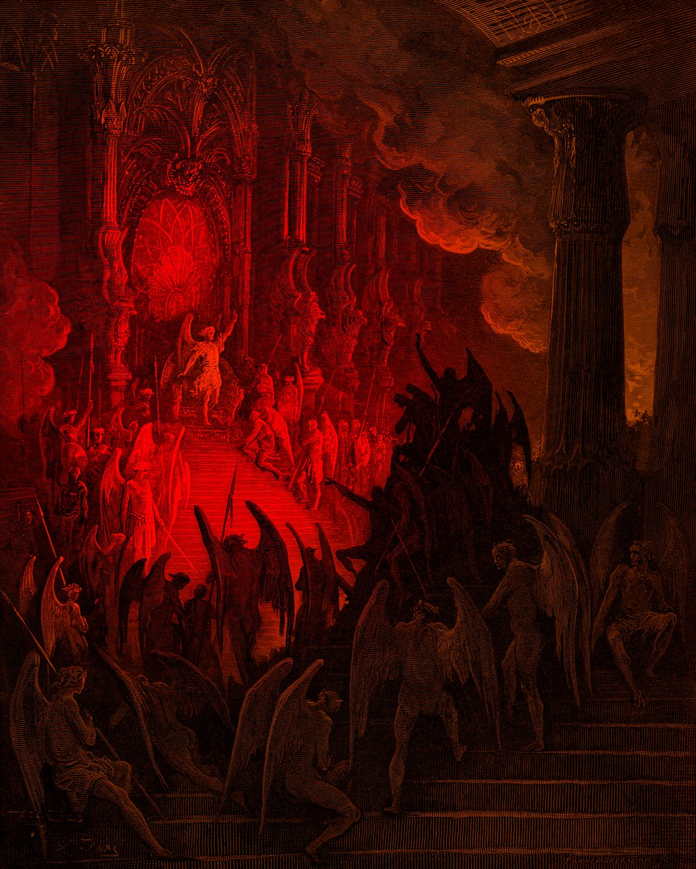 Kayıp Cennet: Divanda Şeytan, Gustave Doré tarafından gravür by Gustave Dore
