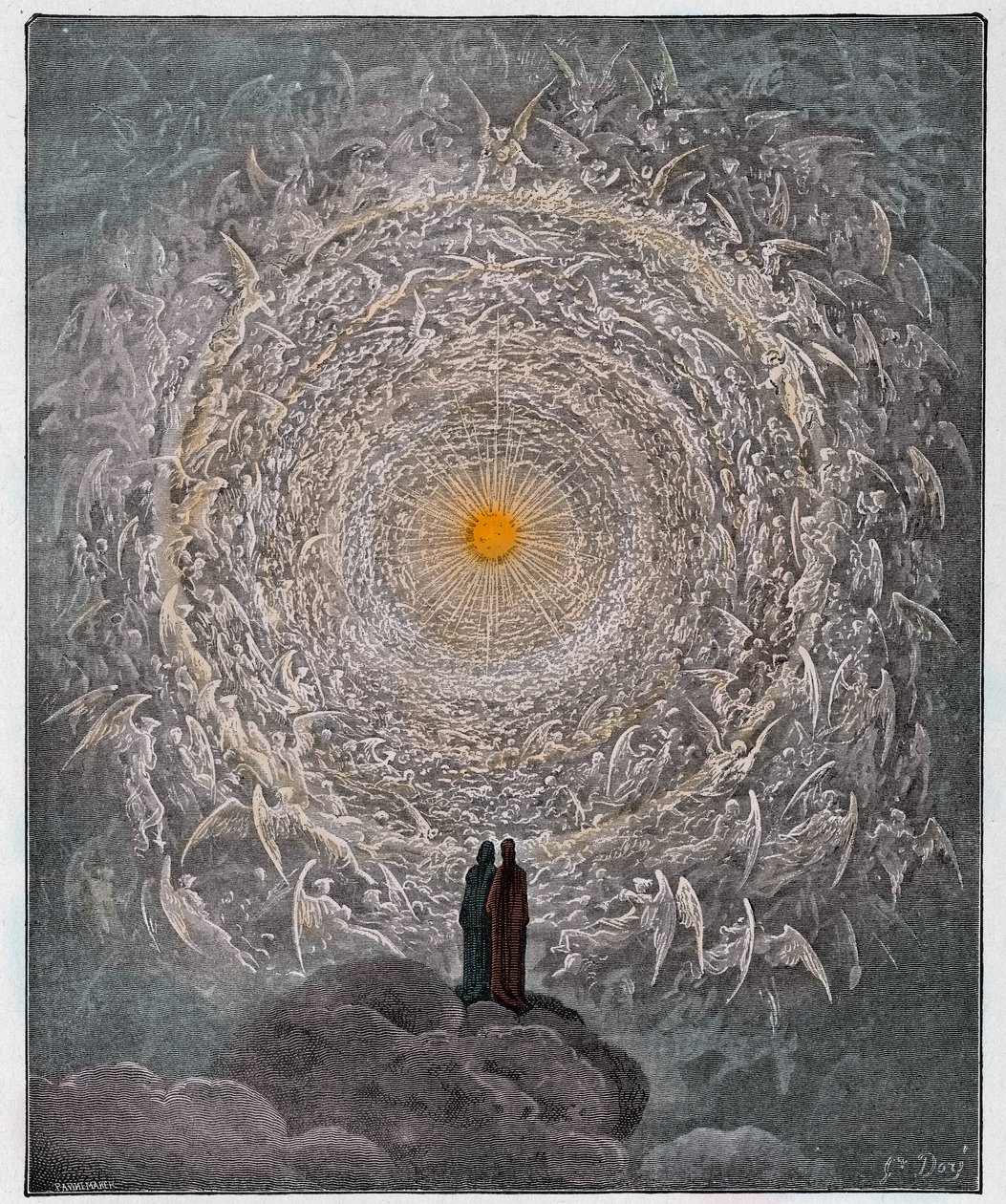 Paradiso, Canto 31 : Cennette bir gülden gelen aziz kalabalığı by Gustave Dore