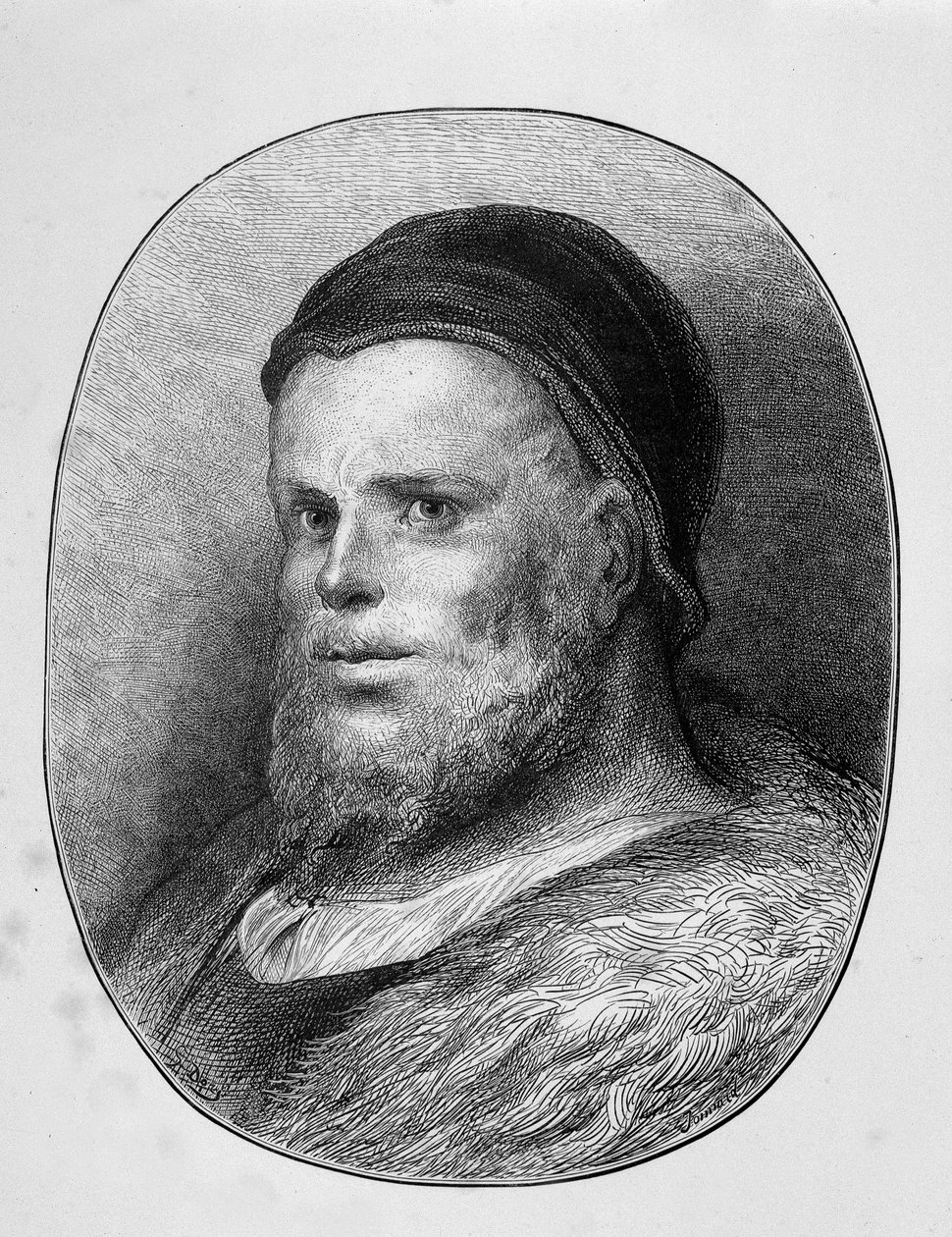 Rabelais genç portresi - gravür, Gustave Dore tarafından by Gustave Dore