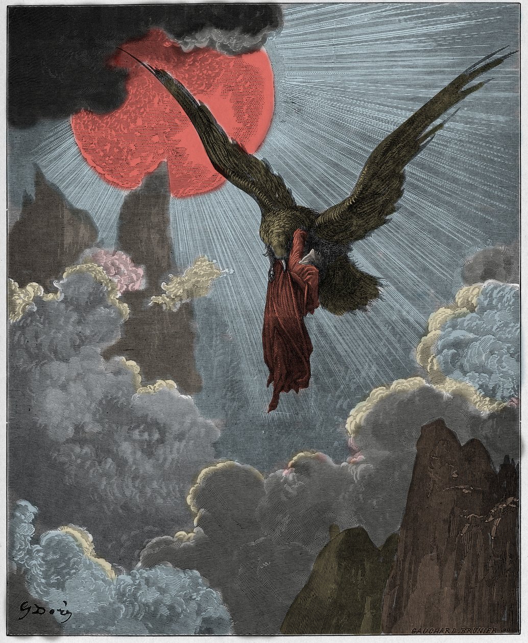 Purgatorio, Canto 9 : Dante, bir rüyada bir kartal tarafından taşınır, Dante Alighieri