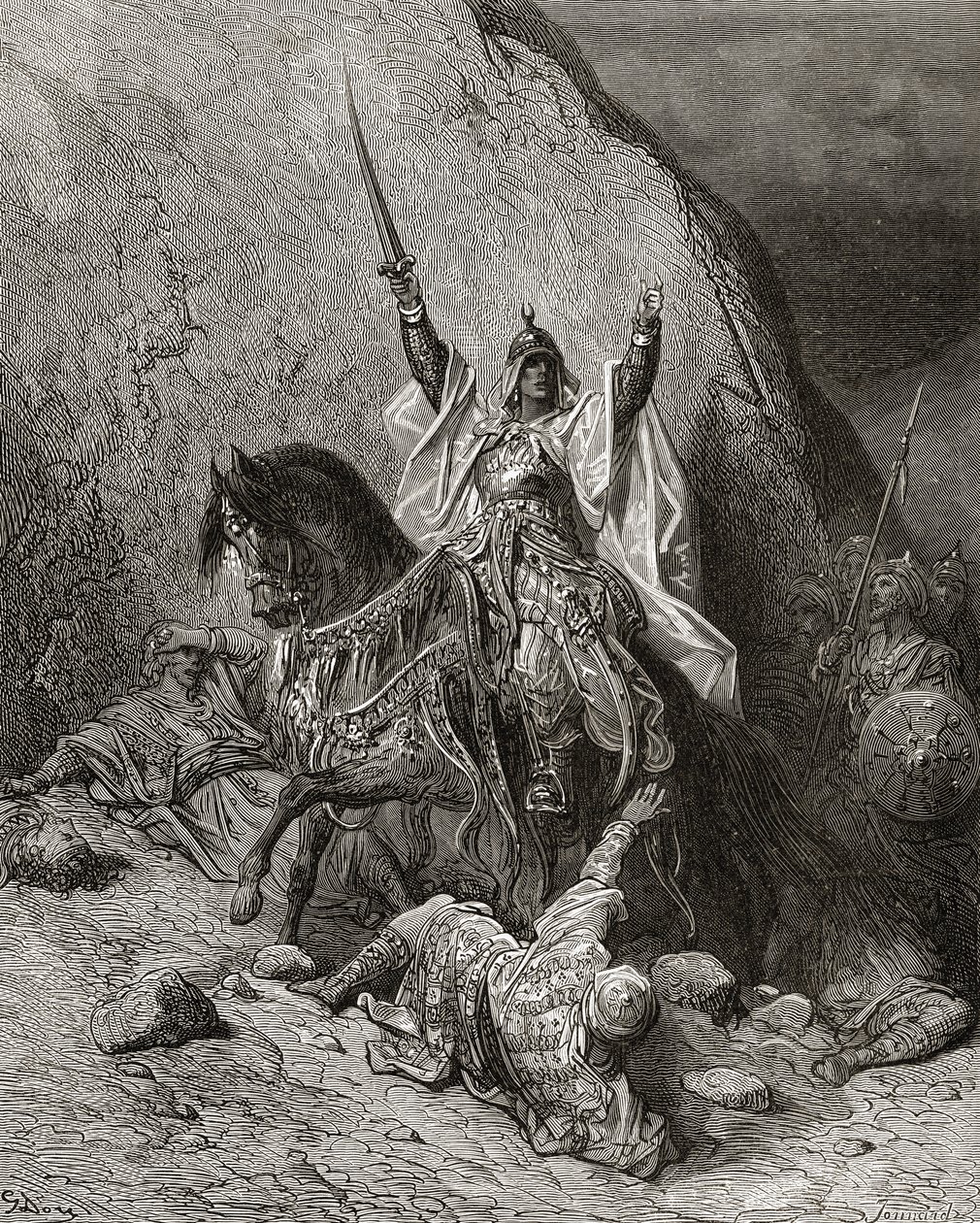 Selahaddin Yusuf (ö.1173) İkinci Haçlı Seferi sırasında Sultan, J-F. Michaud, 1877 by Gustave Dore