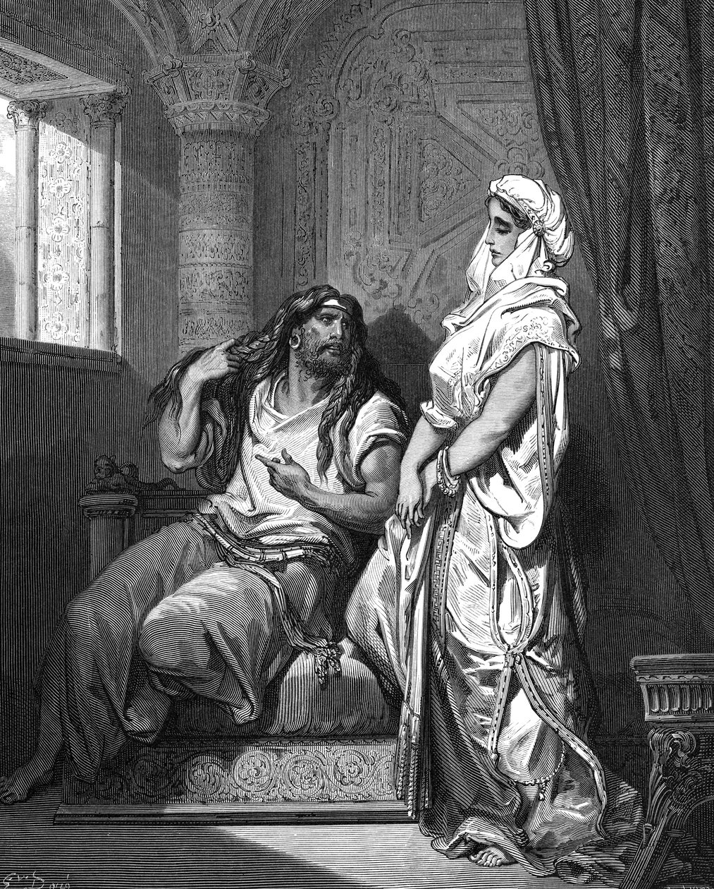 Samson ve Delilah, 1866 by Gustave Dore