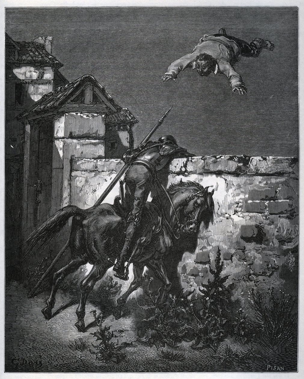 Sancho Panza kandırılıyor ve Don Kişot müdahale edemiyor - Miguel Cervantes