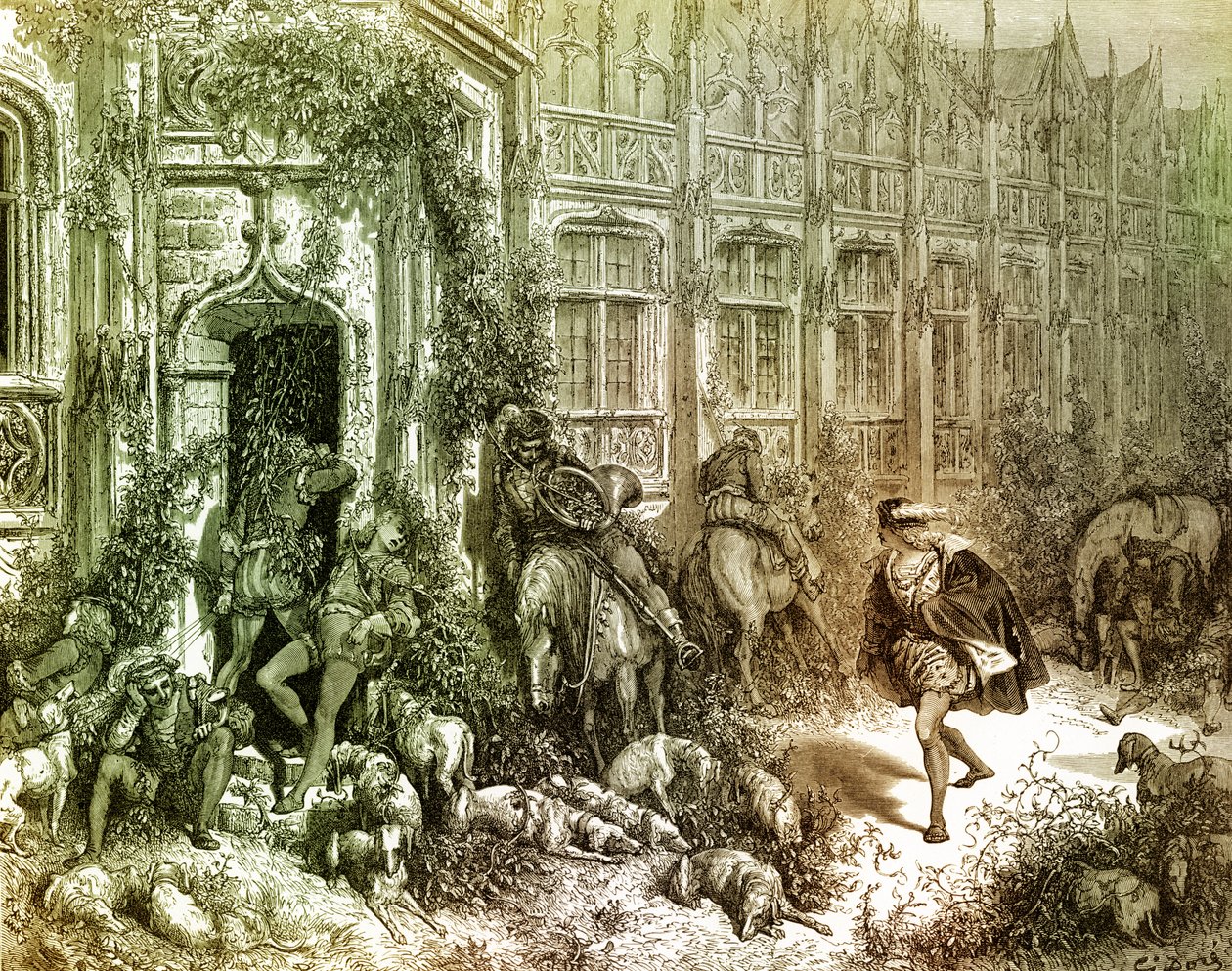 Gustave Doré'nin Uyuyan Güzel gravürü. by Gustave Dore