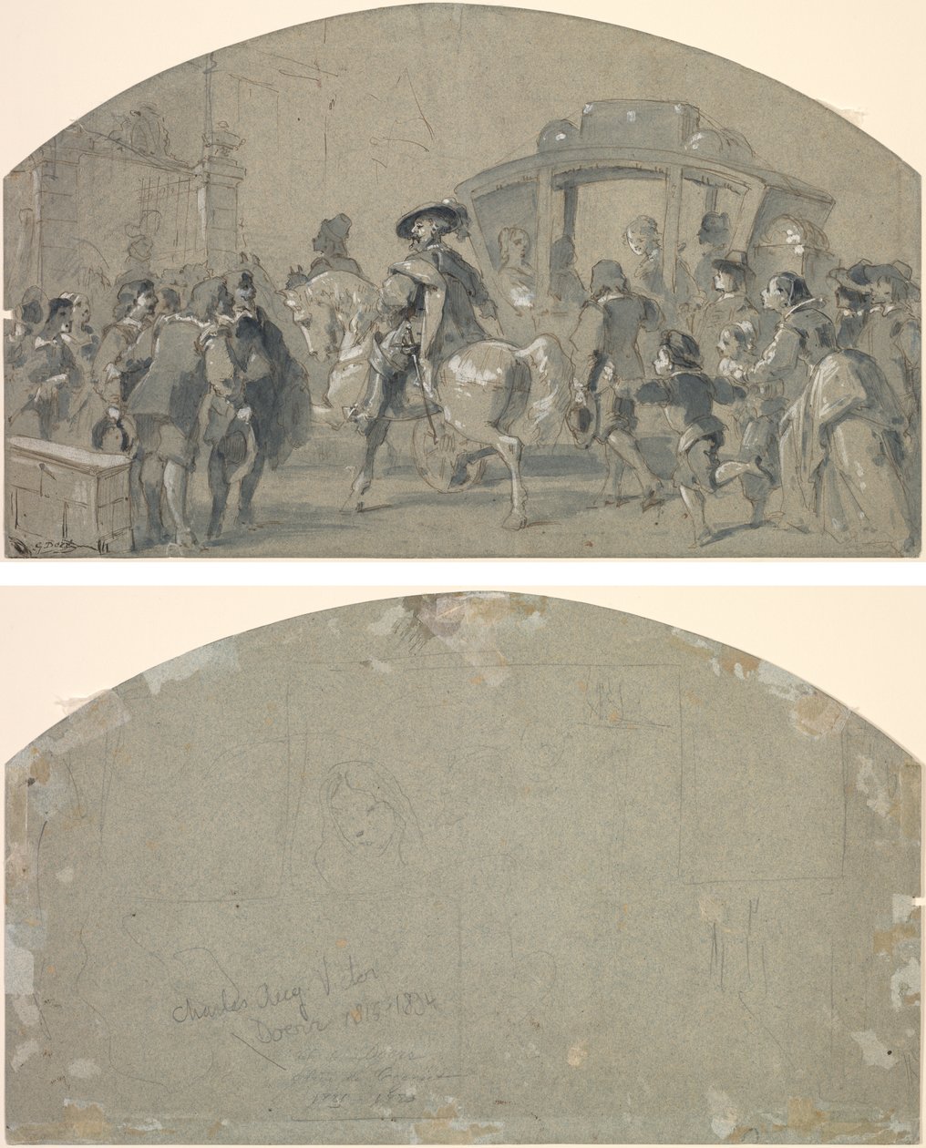 Sokak Manzarası (rekto); Eskizler (ters) by Gustave Dore