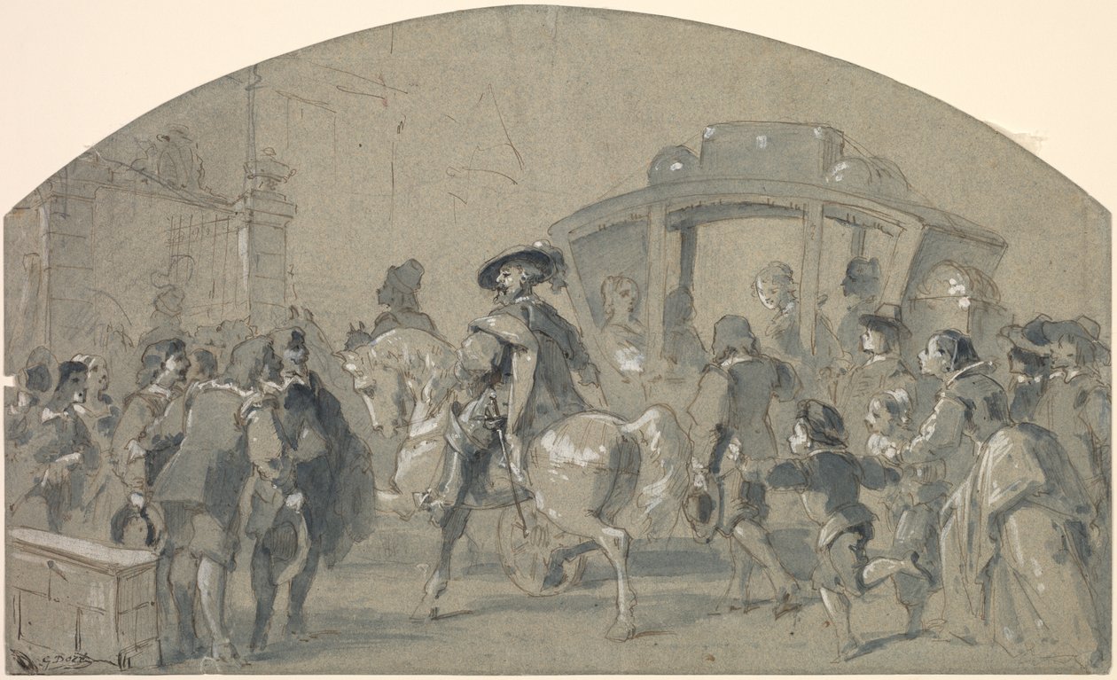 Sokak Manzarası recto, Eskizler verso, c. 1848-49. by Gustave Dore