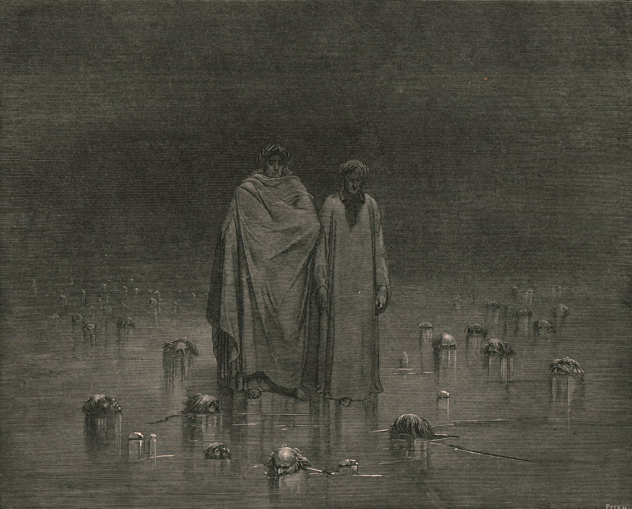 Dikkat edin, tabanlarınız zavallı kardeşlerinizin başlarına basmıyor, c1890. by Gustave Dore