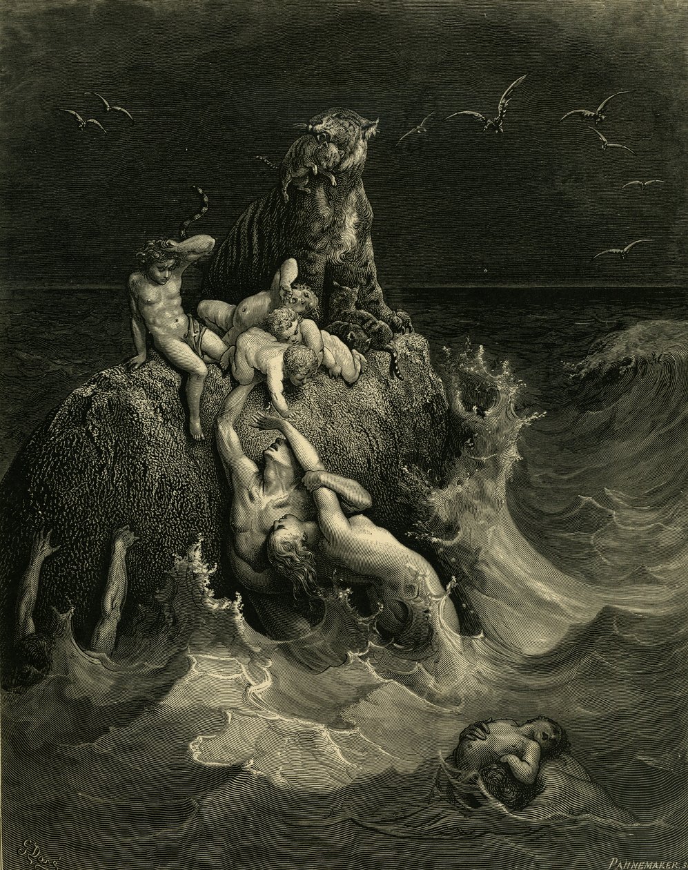 Mukaddes Kitabın resimli baskısının Tufan Cephesi, 1866 by Gustave Dore