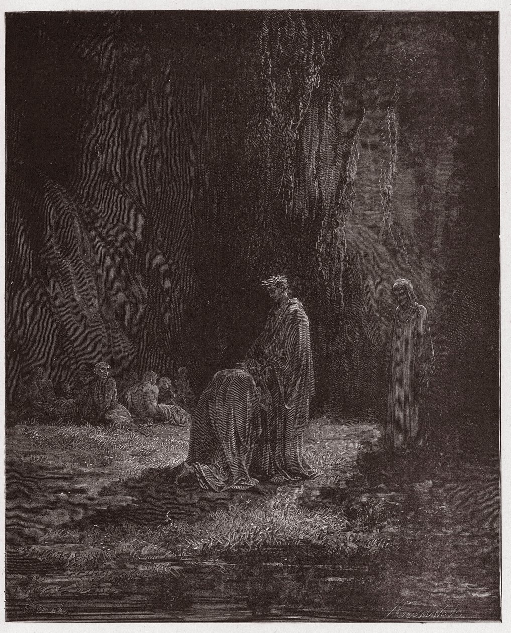 İlahi Komedya (La Divina Comedia, La Divine Comedie), Purgatorio, Canto 7: Şair Sordello, şaşkın, Virgil