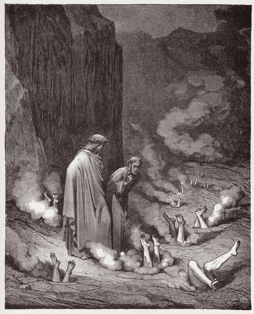 İlahi Komedya (La Divina Commedia, La Divine Comedie), Cehennem, Canto 19: Dante dördüncü Bolgia