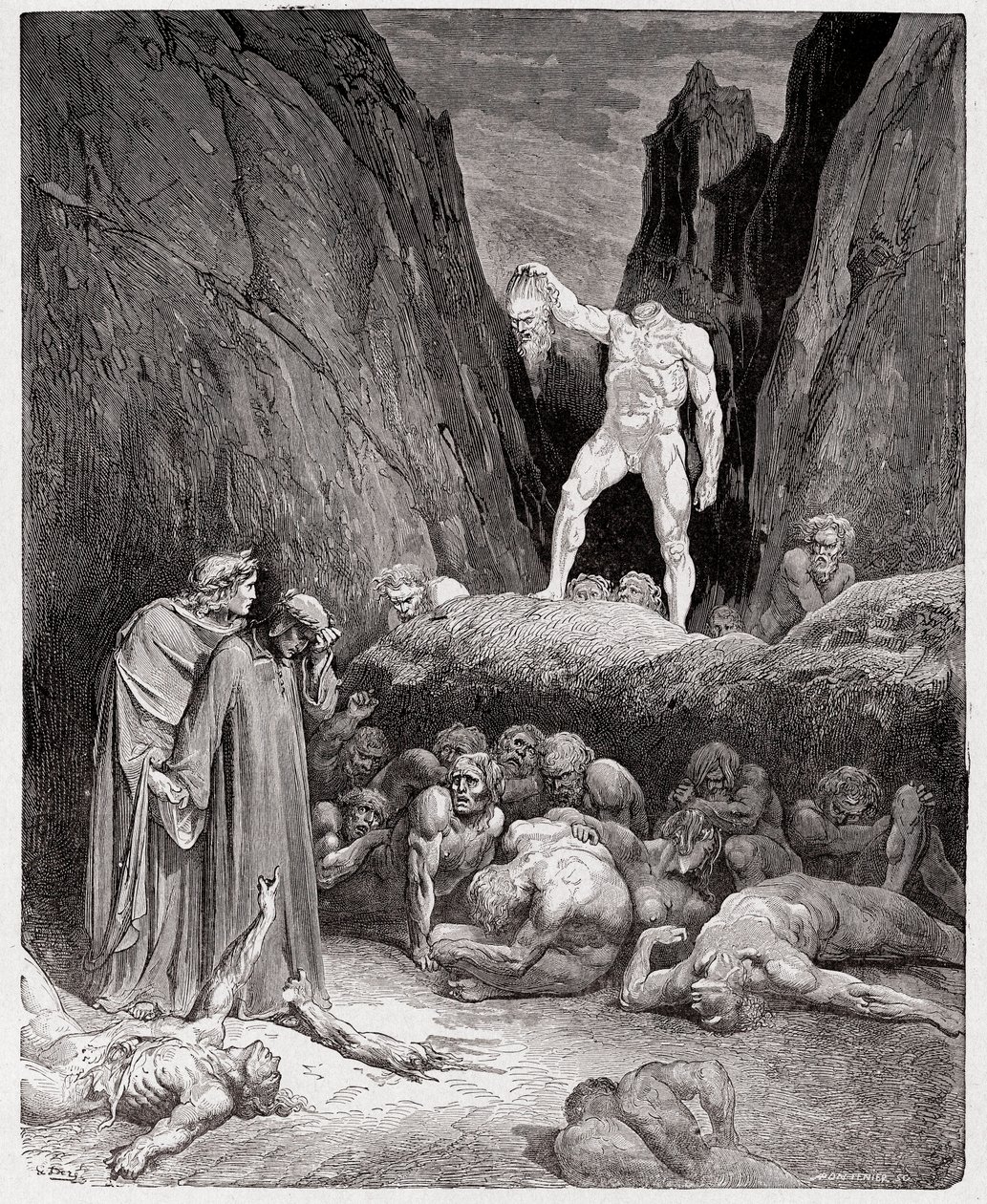 İlahi Komedya (La Divina Commedia, La Divine Comedie), Cehennem, Canto 28: Bertrand de Born