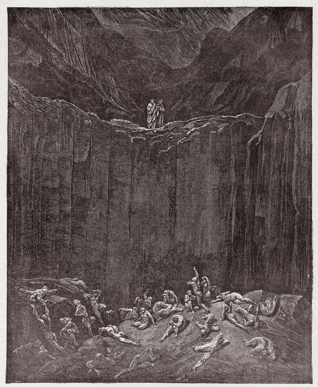 İlahi Komedya (La Divina Commedia, La Divine Comedie), Cehennem, Canto 29: Vadide işkence gören kalpazanlar - Dante Alighieri (1265-1321) - Çizim Gustave Dore (1832-1883) by Gustave Dore