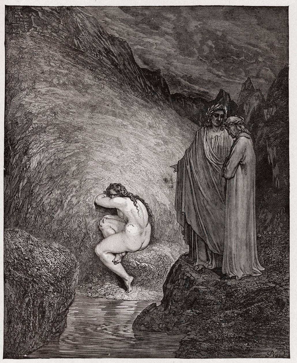 İlahi Komedya (La Divina Commedia, La Divine Comedie), Cehennem, Canto 30: Mür, ensest için mahkum - Dante Alighieri (1265-1321) - Gustave Dore
